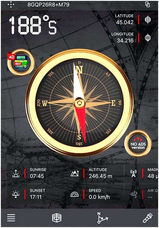 Компас онлайн определить стороны света бесплатно. компас онлайн