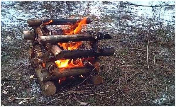 Таежный вид костра. Виды костров: жаровые, световые и дымовые