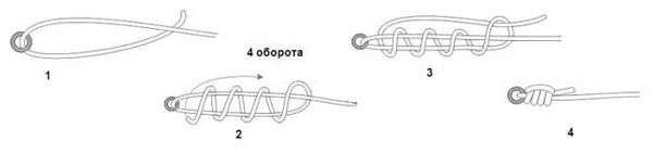 Завязать рыболовный крючок на леску схема фото