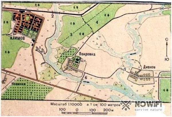 Фруктовый сад на плане местности. Фруктовые сады - обозначение на карте.